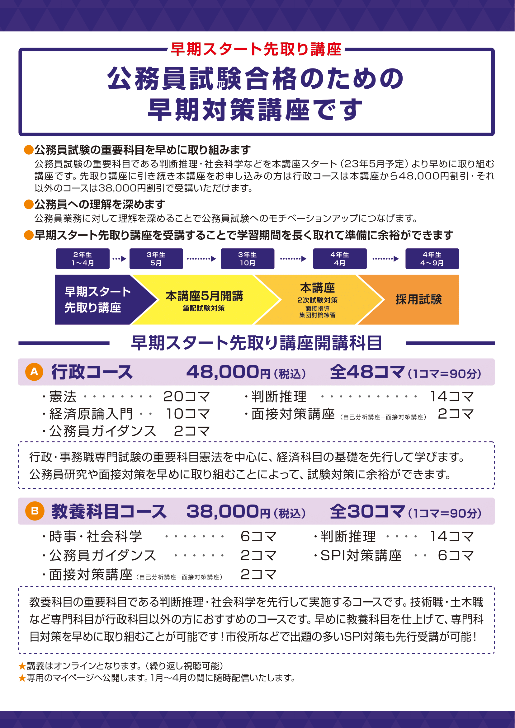 公務員講座早期先取り講座2023パンフレット