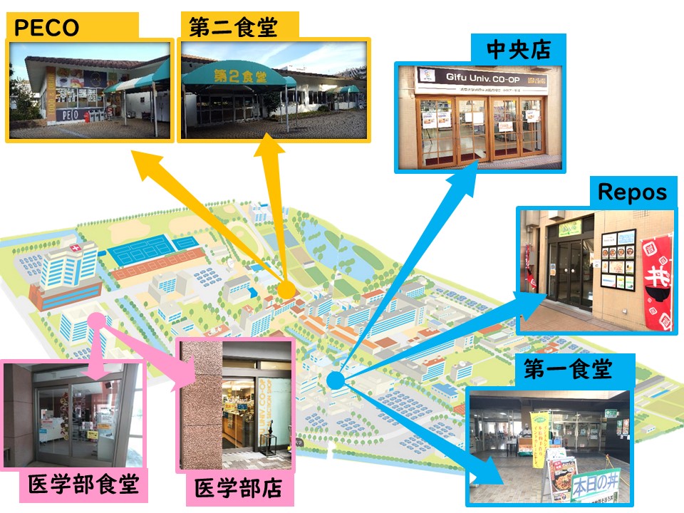 各生協店舗のご紹介｜生協について｜岐阜大学消費生活協同組合