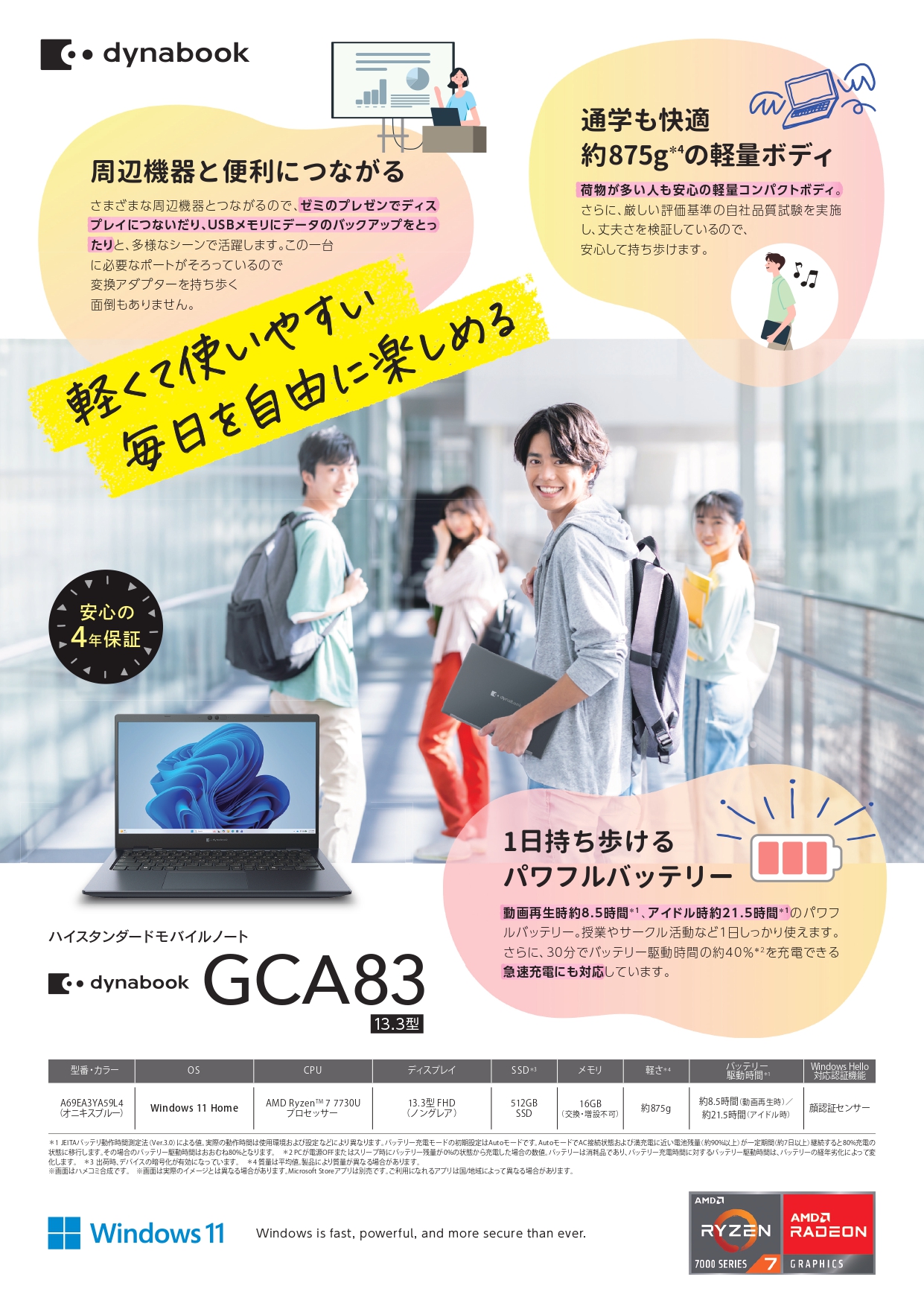 dynabook GCA83 チラシ