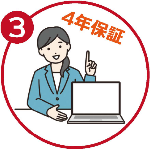 安心の4年間保証