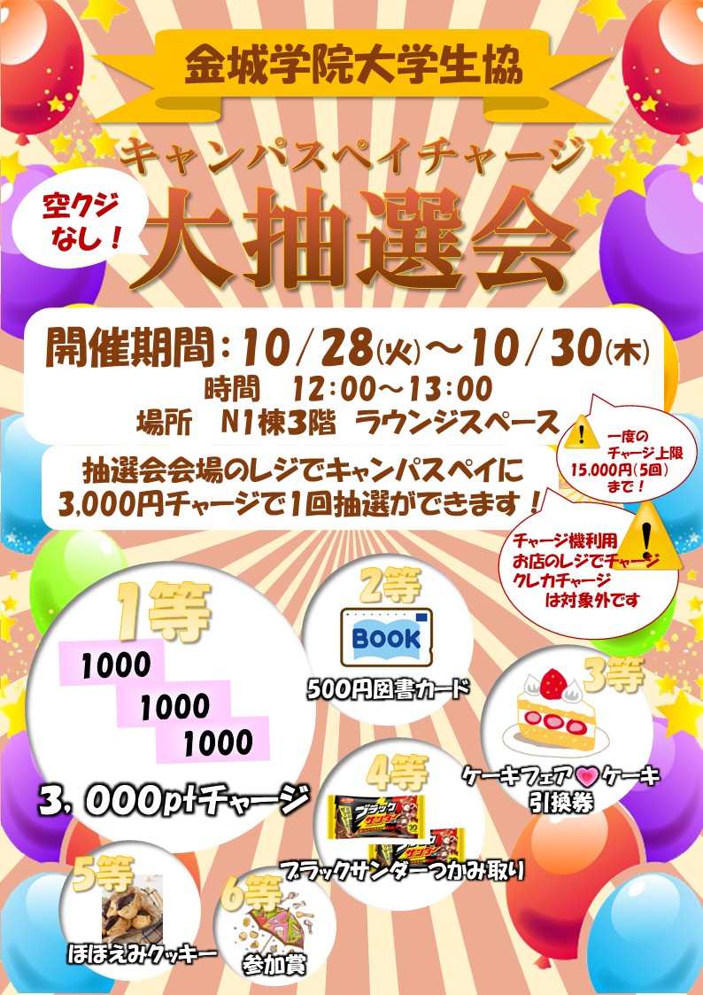2025キャンパスペイチャージ大抽選会